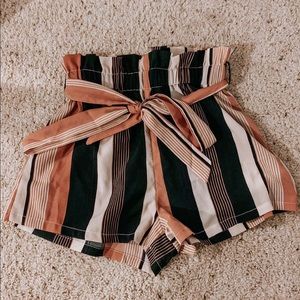 shein striped paper bag shorts!